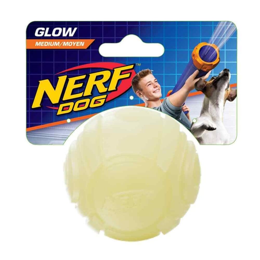 Nerf Dog - 2.5'' TPR GLOW Sonic Ball Dog Toy Glow In The Dark